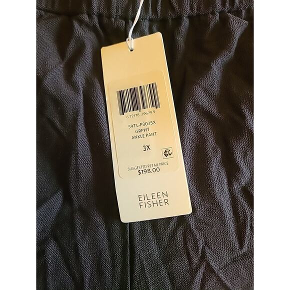 EILEEN FISHER Lightweight Stretch Crepe Ankle Pants Pull On Size 3X Graphite New - Picture 3 of 8